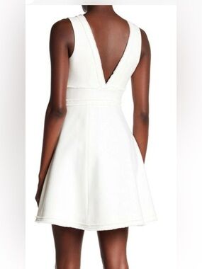 cinq a sept White Sleeveless Fit-and-Flare Mini Dress